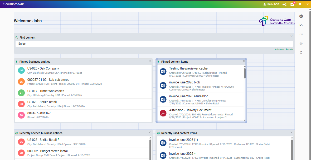 Homepage edit mode