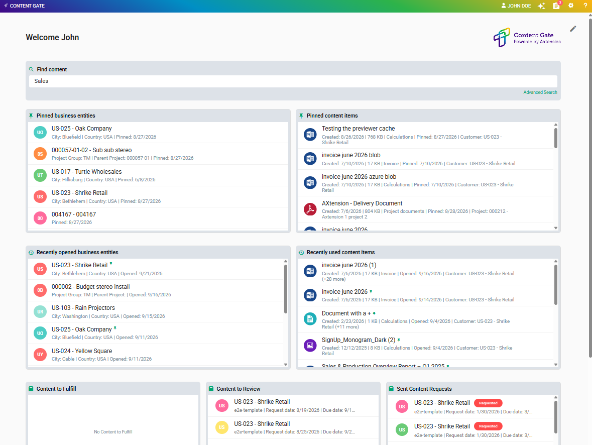 Content Gate hub overview